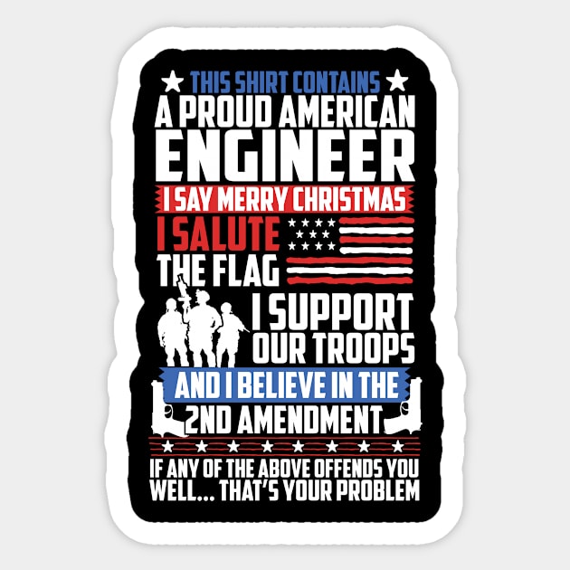 Proud American Engineer Sticker by RJCatch